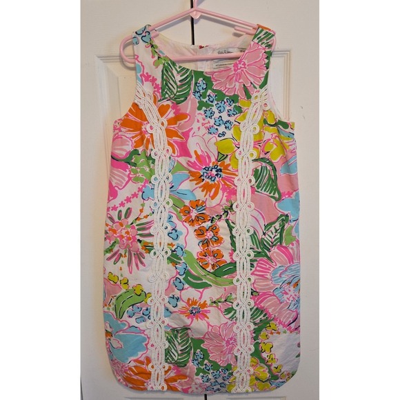 Lilly Pulitzer Other - Lilly Pulitzer Girls L 10/12 Nosey Posey Floral Shift Dress Lined Fairy Coquette